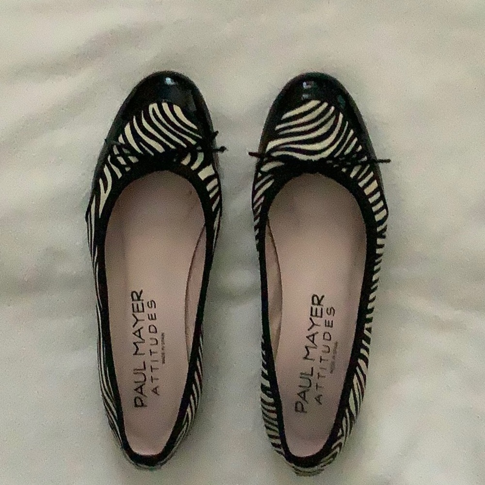 Paul Mayer Attitudes Zebra Print Flats